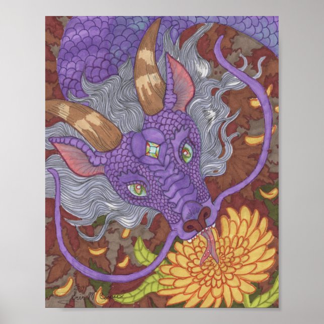 Bloom Lila Dragon Poster (Vorne)