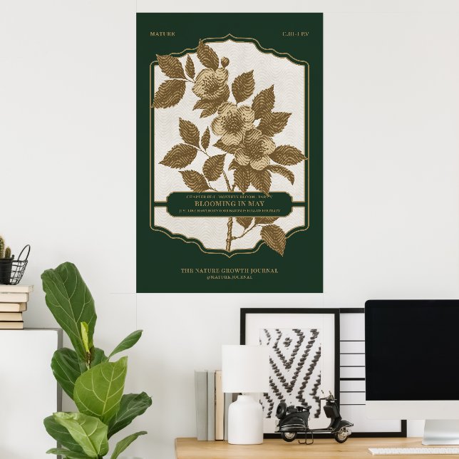 BLOOM MENSUEL - POSTER CADEAU DE FLEURS DE NAISSAN (Bureau à domicile)