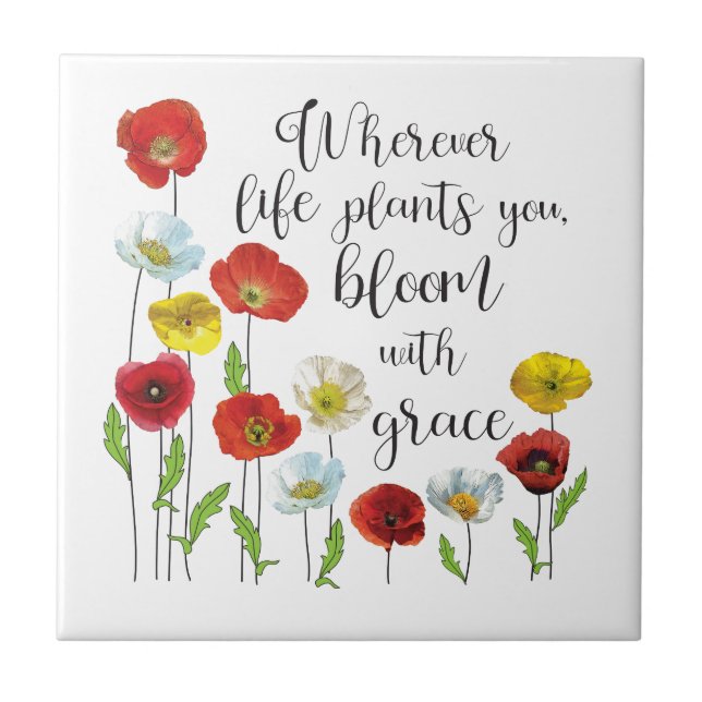 Bloom mit grace-Poppy-Blume Fliese (Vorderseite)