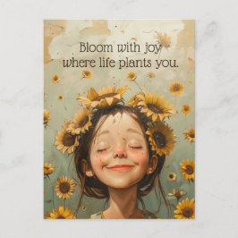 Bloom mit Joy Postkarte