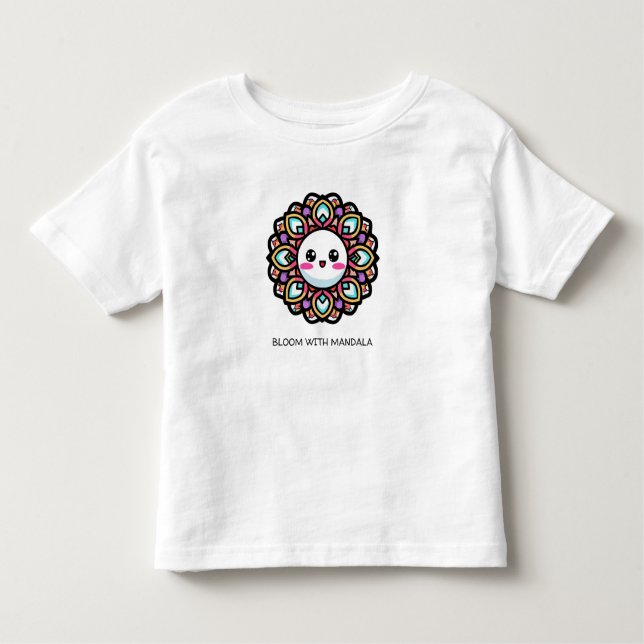 Bloom mit Mandala Blume Design Kleinkind T-shirt (Vorderseite)