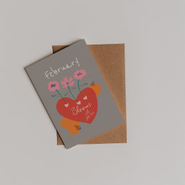 Bloom mit Selbst-Liebe Februar Abstrakt Postkarte