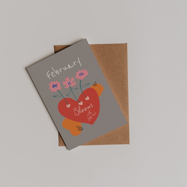 Bloom mit Selbst-Liebe Februar Abstrakt Postkarte (Von Creator hochgeladen)