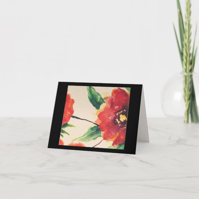 Bloom Notecard mit Poppy vorne Karte (Vorderseite)