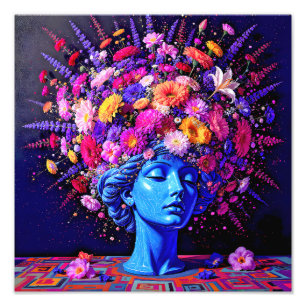 "Bloom of Eternity" - ein farbiges surreales Portr Fotodruck