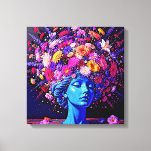 "Bloom of Eternity" - ein farbiges surreales Portr Leinwanddruck