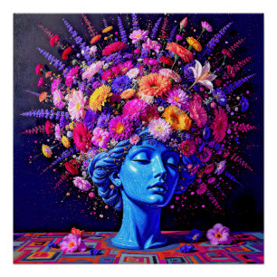 "Bloom of Eternity" - ein farbiges surreales Portr Poster