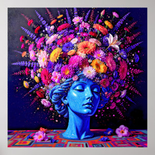 "Bloom of Eternity" - ein farbiges surreales Portr Poster