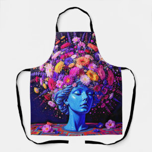 "Bloom of Eternity" - ein farbiges surreales Portr Schürze