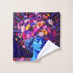 "Bloom of Eternity" - ein farbiges surreales Portr Waschlappen
