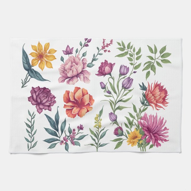 Bloom Pop – Colorful Floral Geschirrtuch (Horizontal)