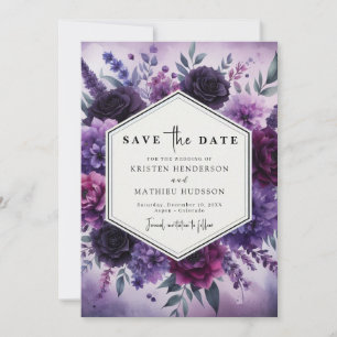Bloom Romance Lila Floral Wedding Save The Date