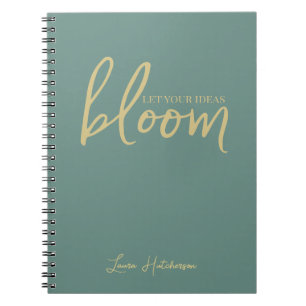 Bloom Silver Fern Green Spiral Foto Notebook Notizblock
