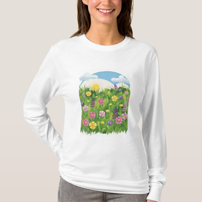 "Bloom & Sunshine - Spring & Summer Floral T Shirt (Vorderseite)