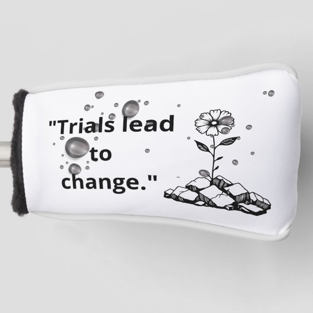 Bloom Through Trials – Strength from the Cracks Golf Headcover (Vorderseite)