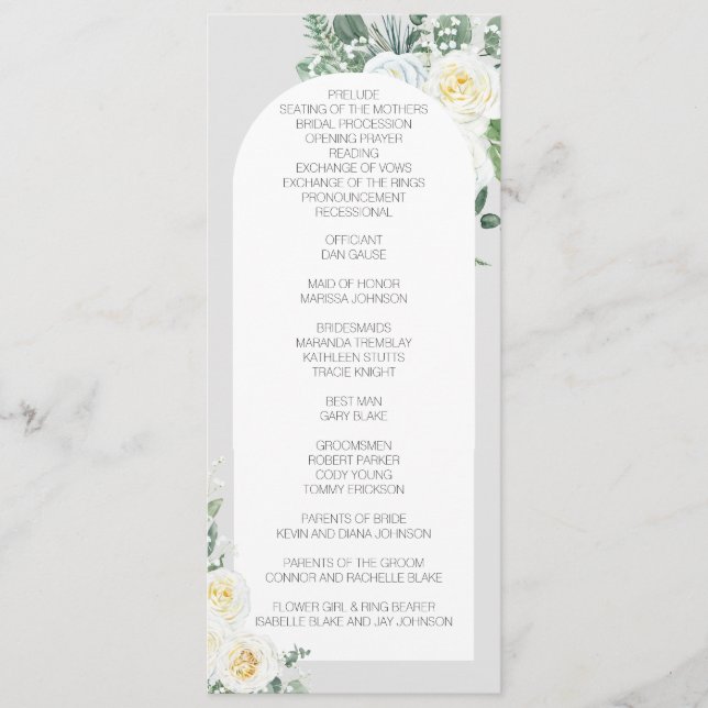 Bloom White Floral Long Program Programm (Vorderseite)