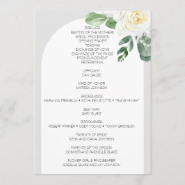 Bloom White Floral Wedding Programm