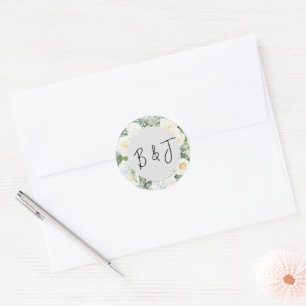 Bloom White Floral Wedding Umschlag Aufkleber