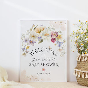 Bloom Wildblume Rustic Baby Dusche Empfang Poster