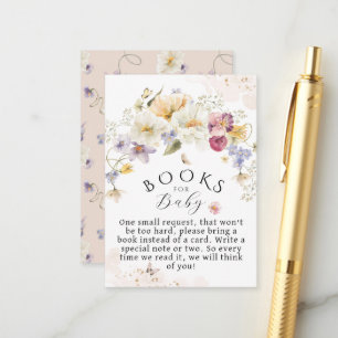 Bloom Wildblume Rustic Baby Shower Books for Baby Begleitkarte