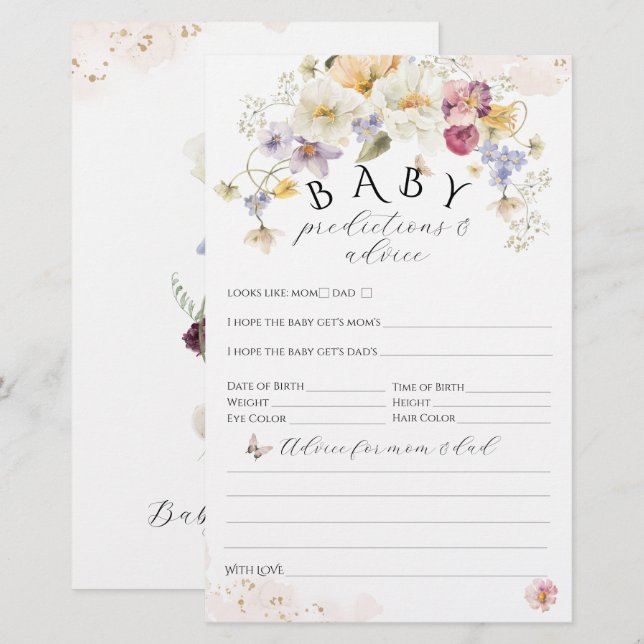 Bloom Wildblume Rustic Baby Showspiel (Vorne/Hinten)