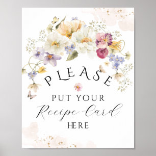Bloom Wildblume Rustikales Brautparty Rezept Poster