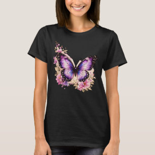 Bloom With Grace Schmetterling Blumen Frauen T-Shi T-Shirt