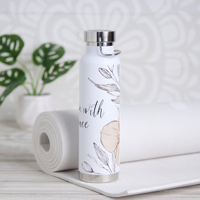 🌸 Bloom with Grace 🌿 Trinkflasche (Yoga)