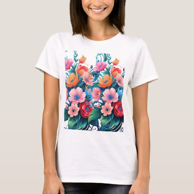 Bloom with Style - Schöne Blume T-Shirt (Vorderseite)