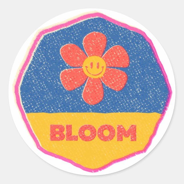 "Bloom" wo du gepflanzt bist! Runder Aufkleber (Vorderseite)