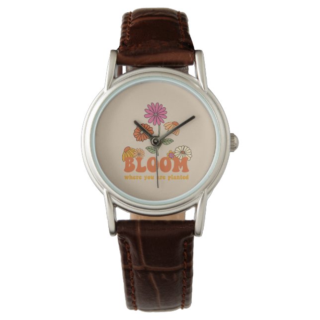 Bloom Wo Sie gepflanzt sind Armbanduhr (Vorderseite)