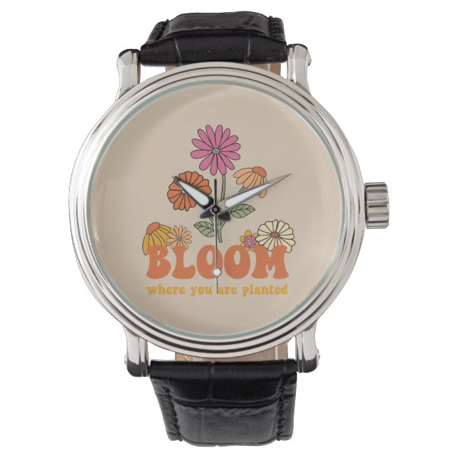 Bloom Wo Sie gepflanzt sind Armbanduhr (Vorderseite)