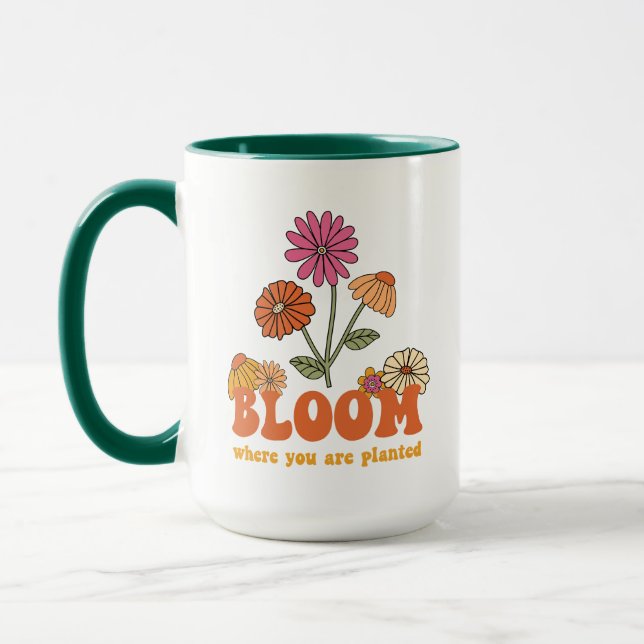 Bloom Wo Sie gepflanzt sind Tasse (Links)