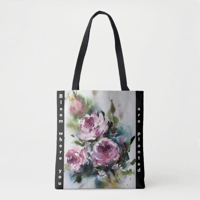 Bloom wo Sie gepflanzt Tote Bag Tasche (Vorderseite)