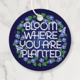Bloom, wo Sie runde Geschenketiketten gepflanzt si Geschenkanhänger