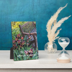 Bloom, wo Sie Zitat mit Iren gepflanzt werden Fotoplatte