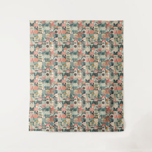 "Bloom Zoom & Leaf Loop" Wandteppich