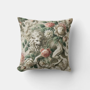 Bloombound Sentinel - Gothic Floral Design Kissen