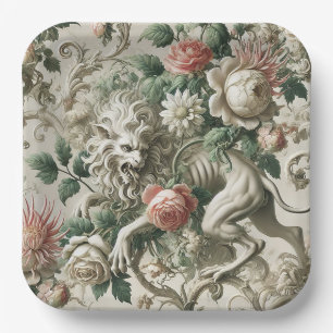 Bloombound Sentinel – Gothic Floral Design Pappteller