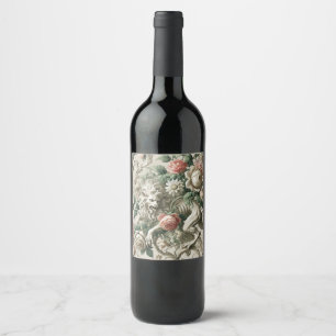 Bloombound Sentinel - Gothic Floral Design Weinetikett