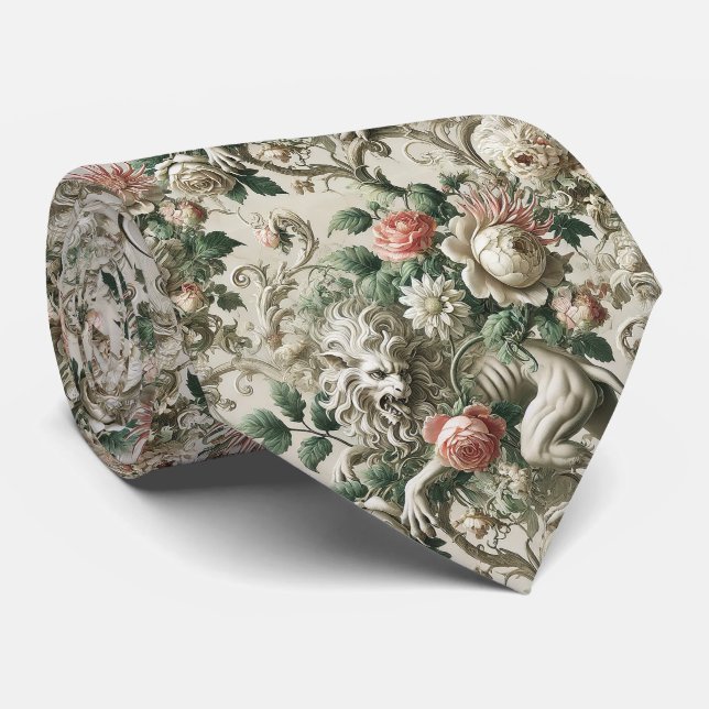 Bloombound Sentinel - Gothic Viktorianisch Krawatte (Gerollt)