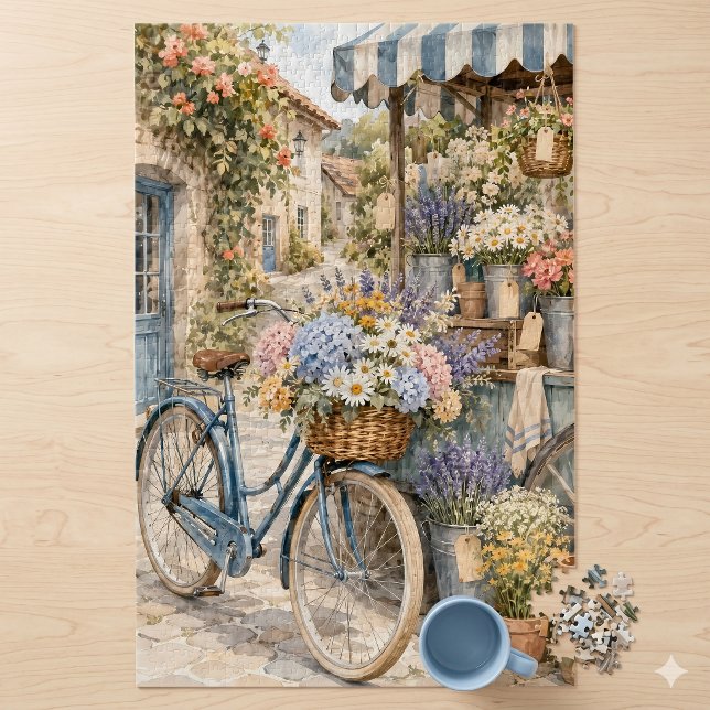 Bloomcore-Blumenmarkt-Fahrrad (Bloomcore Flower Market Bicycle Jigsaw Puzzle)