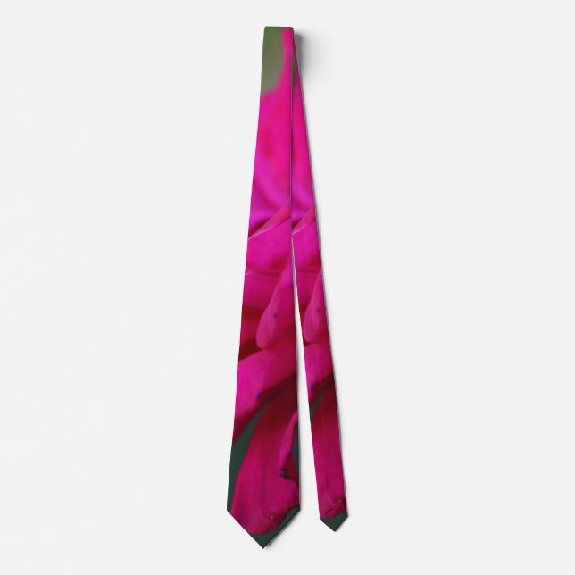 Bloomed Pink Rose Neck Tie Krawatte (Vorderseite)