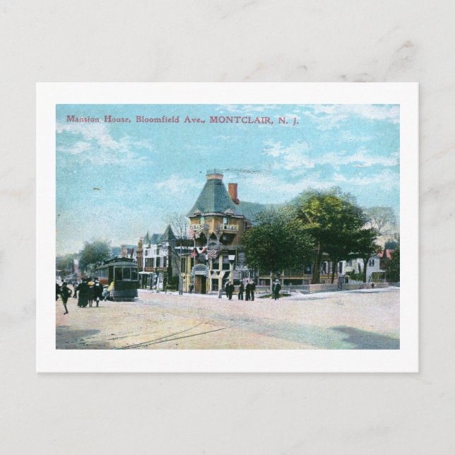 Bloomfield Ave., Montclair NJ 1908 Vintag Postkarte (Vorderseite)