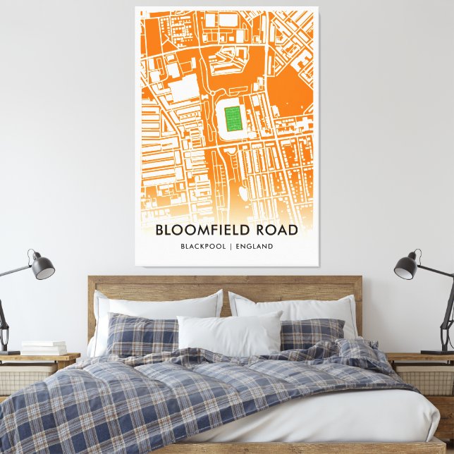 Bloomfield Road Stadium in Blackpool, England Leinwanddruck (Insitu (Schlafzimmer))