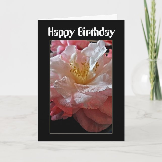 Bloomin' Camellias Geburtstagskarte Karte (Vorderseite)