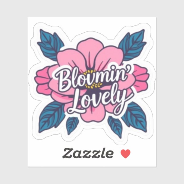 Bloomin Lovely Floral Botanical Aesthetic Aufkleber (Blatt)