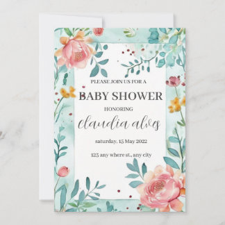 Bloomin'Baby Dusche: Feier für den Namen der Mama Einladung