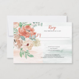 Blooming Apricot Aquarelle Floral RSVP