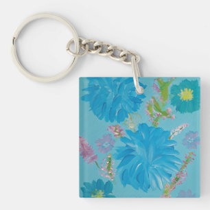 Blooming Bluebells Floral Acrylique Carré Porte -